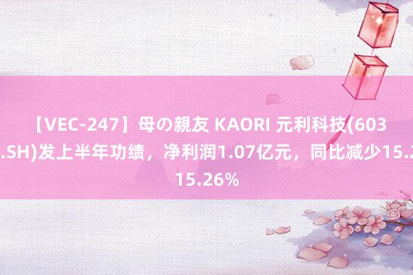 【VEC-247】母の親友 KAORI 元利科技(603217.SH)发上半年功绩，净利润1.07亿元，同比减少15.26%