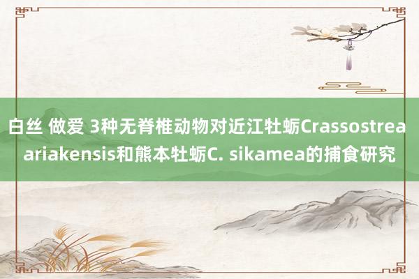 白丝 做爱 3种无脊椎动物对近江牡蛎Crassostrea ariakensis和熊本牡蛎C. sikamea的捕食研究