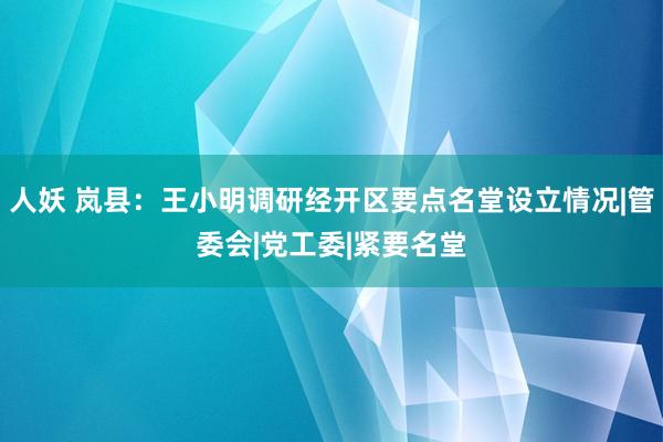 人妖 岚县：王小明调研经开区要点名堂设立情况|管委会|党工委|紧要名堂