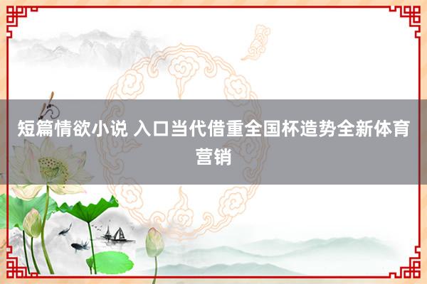 短篇情欲小说 入口当代借重全国杯造势全新体育营销